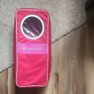 American Girl Red and Pink Doll Carrier